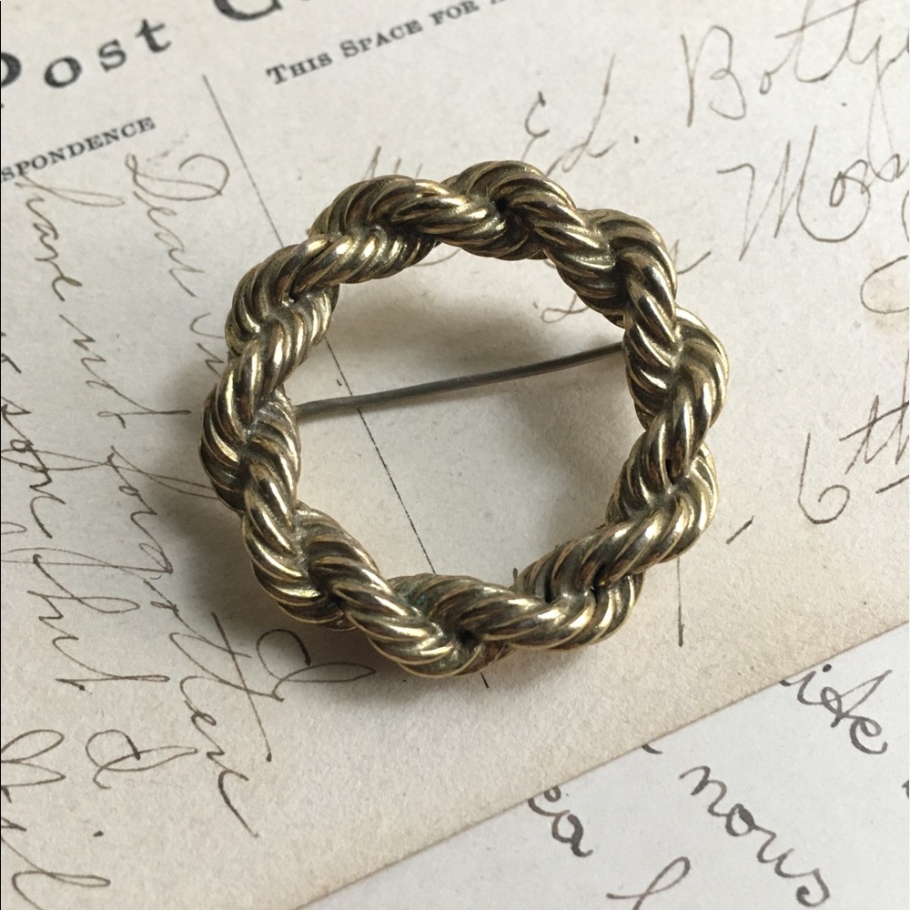 Classic Rope Chain Brooch, Krementz Genuine 12K Gold Filled Scarf Pin